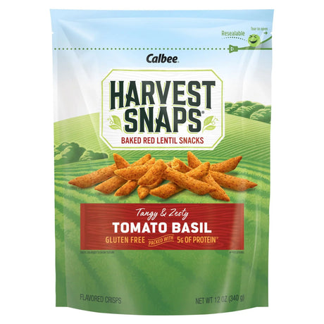 Harvest Snaps Tomato Basil Veggie Crisps (12 oz) | Savory Crunch with Real Veggies Harvest Snaps