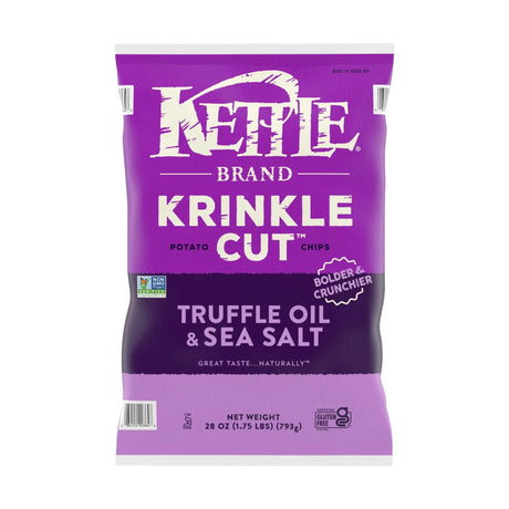 Kettle Brand Truffle & Sea Salt Chips (28 oz) | Krinkle Cut Gourmet Flavor Kettle Brand