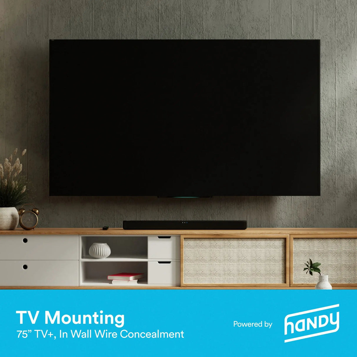 TV Mounting Service In-Wall Concealment | Professional Wiring & Installation for 75"+ TVs Handy