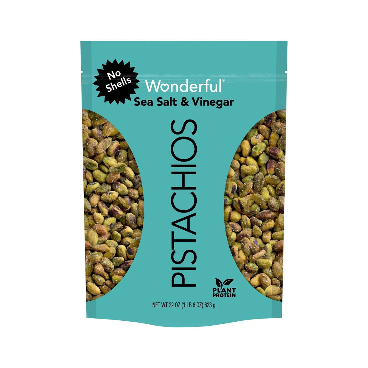 Wonderful Pistachios Sea Salt & Vinegar (22 oz) | No-Shell, Resealable Snack Pouch Wonderful Pistachios