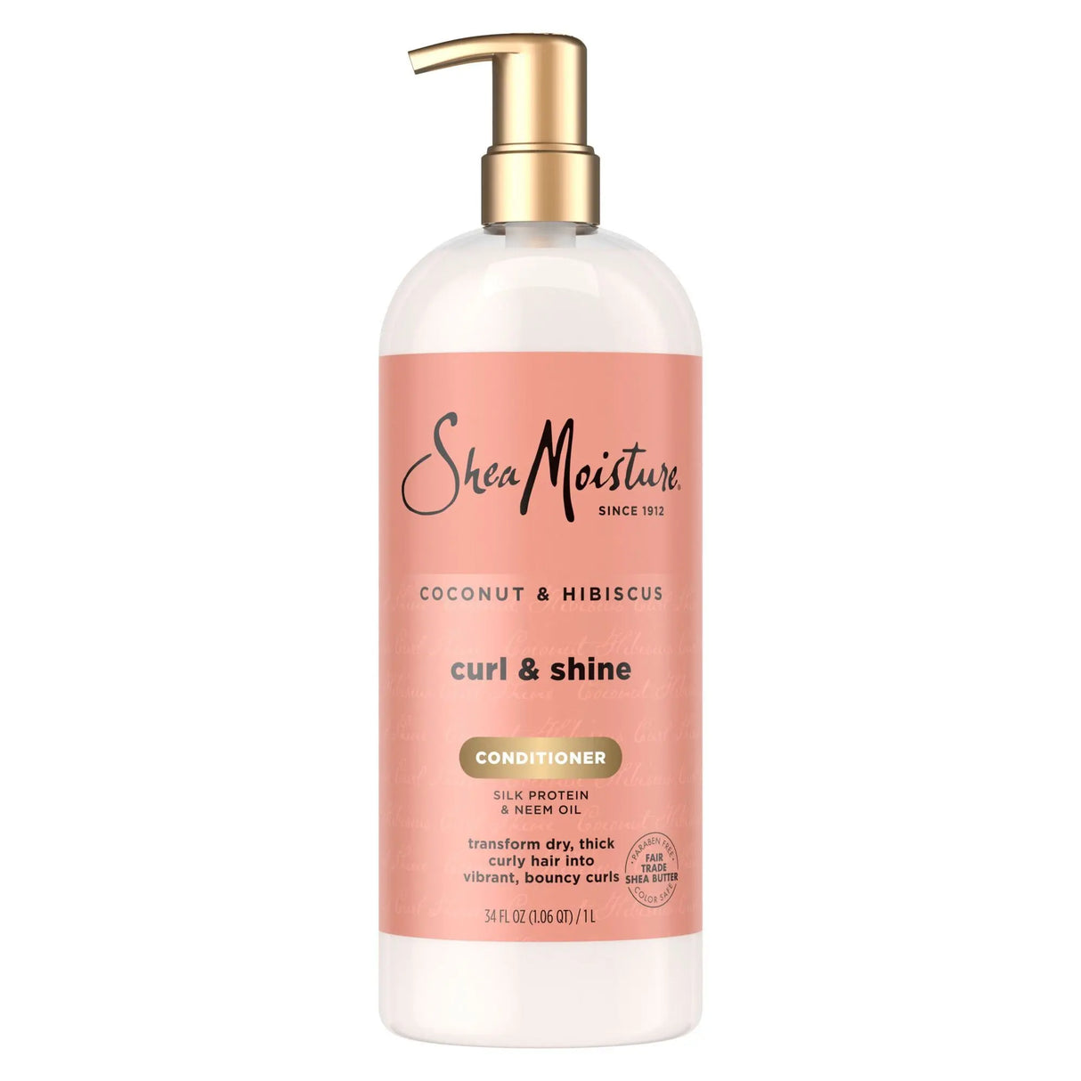 SheaMoisture Curl & Shine Conditioner (34 oz) | Hydrating Coconut & Hibiscus Revival SheaMoisture