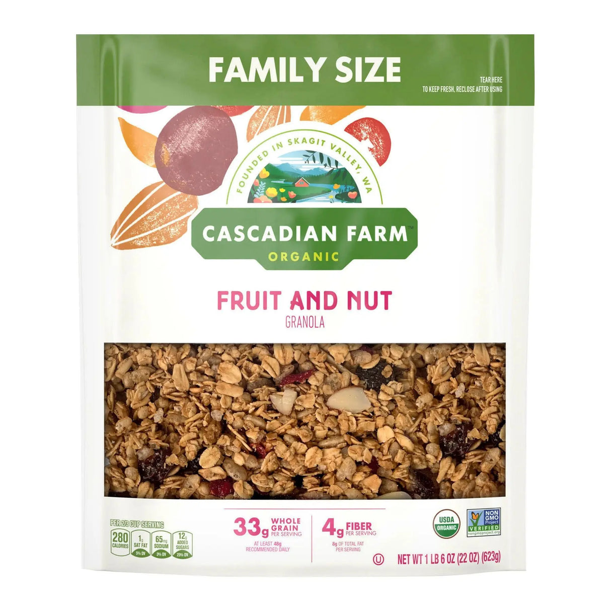 Cascadian Farm Fruit & Nut Granola (22 oz) | Organic Blend for Crunchy Mornings Cascadian Farm