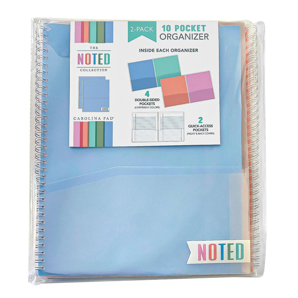 Carolina Pad 10-Pocket Organizer (2-Pack) | Colorful Hanging Storage for Supplies Carolina Pad