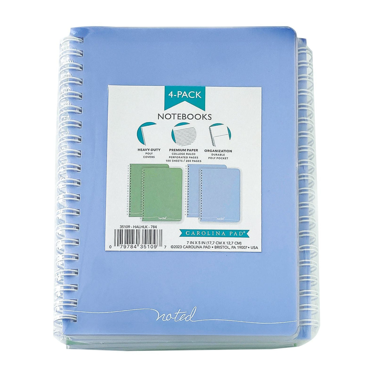 Carolina Pad Noted Personal Book Set (4-Pack) | Stylish Journals for Everyday Notes Carolina Pad