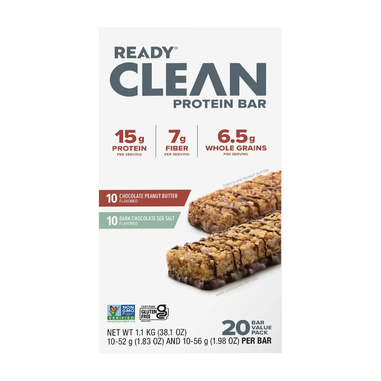 Ready Protein Bars Variety Pack (20-Pack) | 10g Protein On-The-Go Snack Ready