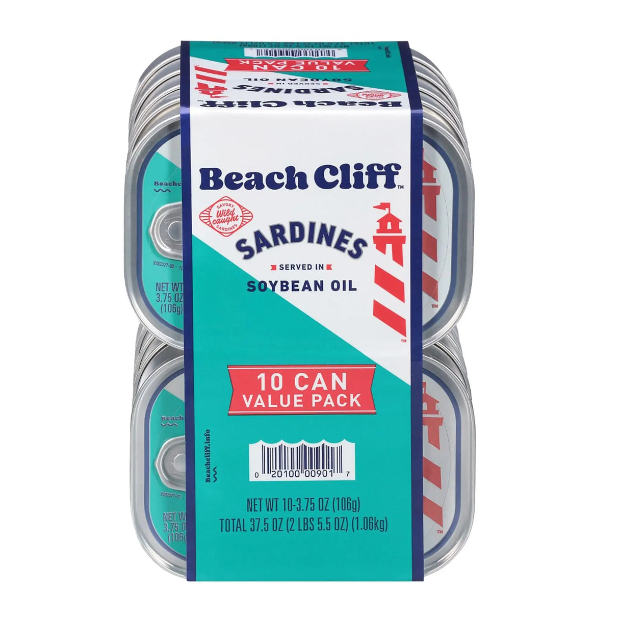 Beach Cliff Sardines (10-Pack, 3.75 oz Each) | Coastal Wild-Caught Protein Snack Beach Cliff
