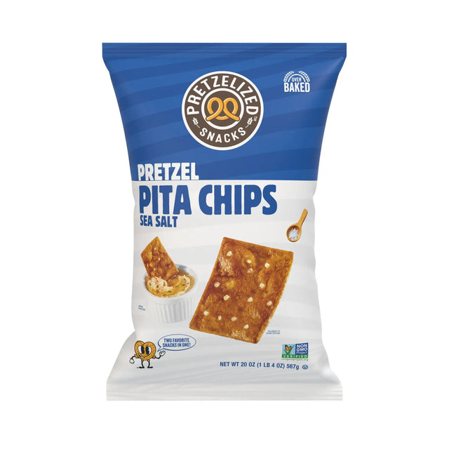 Pretzelized Pretzel Pita Chips (20 oz) | Light, Crunchy Baked Pita Snack Pretzelized