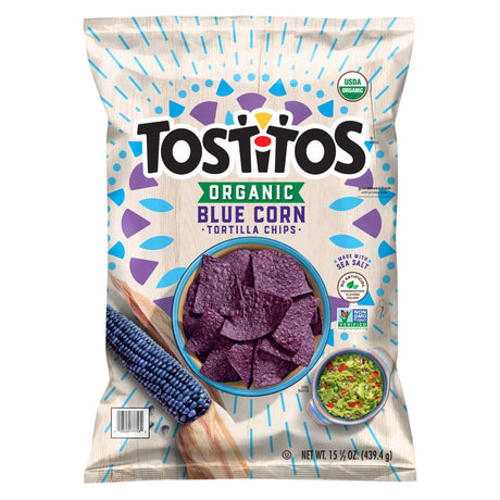 Tostitos Organic Blue Corn Chips (15.5 oz) | Bold Flavor with Organic Ingredients Tostitos