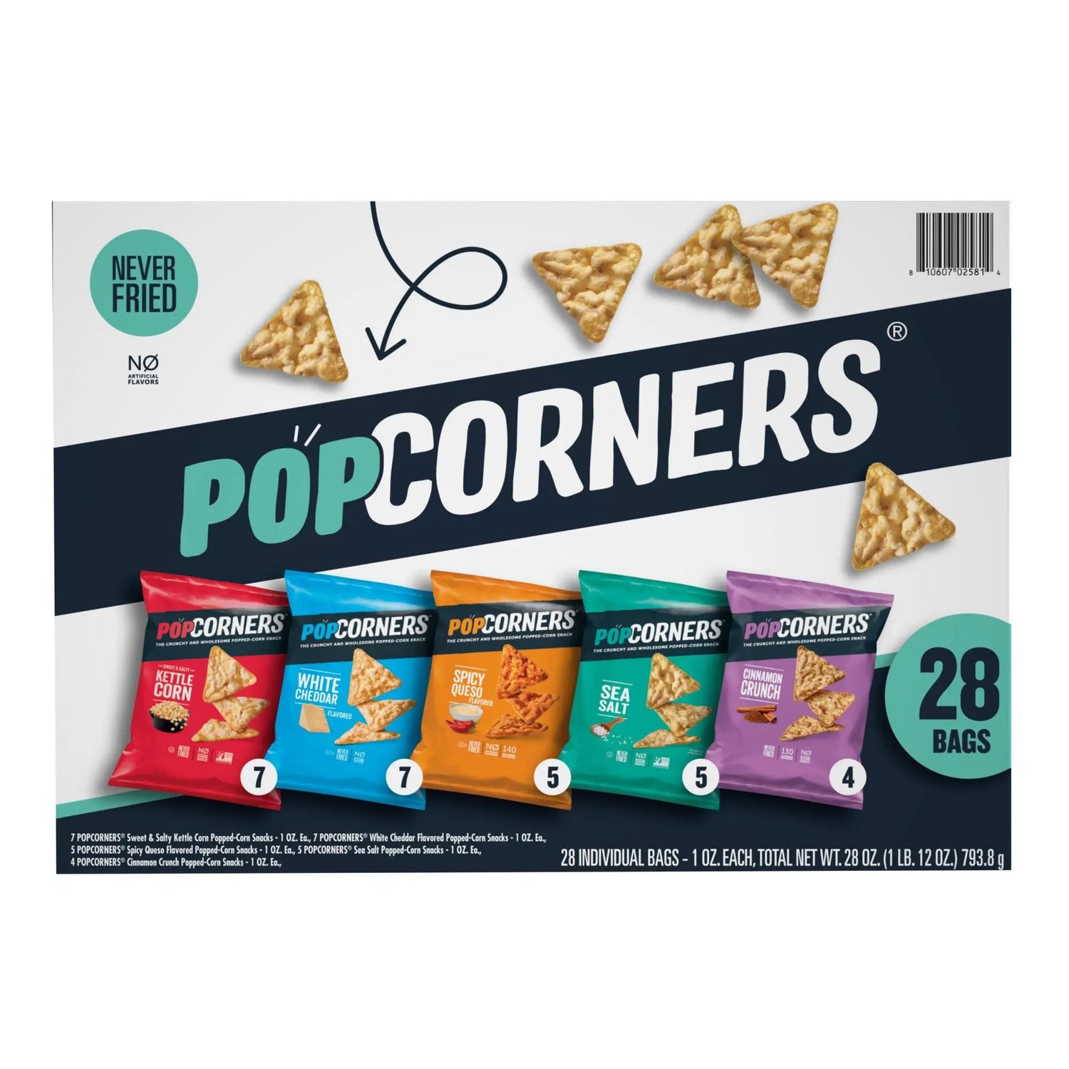 PopCorners Variety Pack (28-Pack, 1 oz Each) | Five Flavor Popped Chips Popcorners