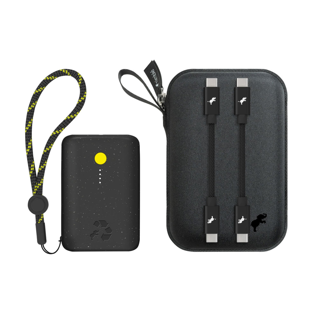 Nimble Champ 10,000mAh Portable Battery with USB-C Cables Black