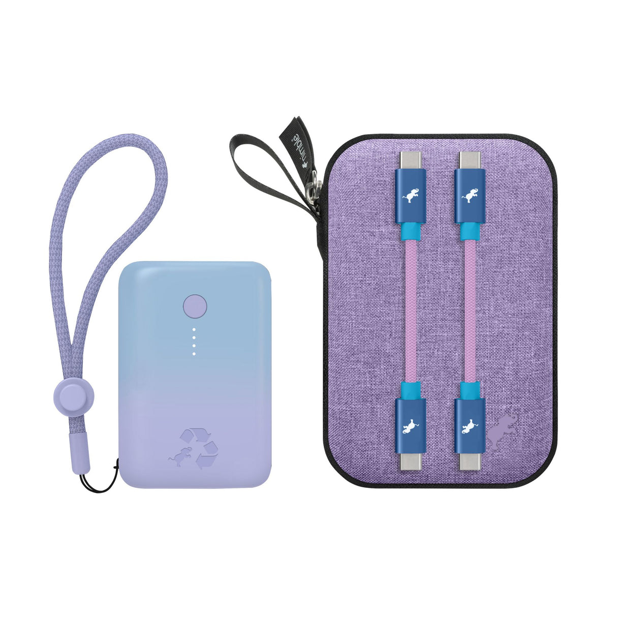 Nimble Champ 10,000mAh Portable Battery with Multi-Color USB-C Cables