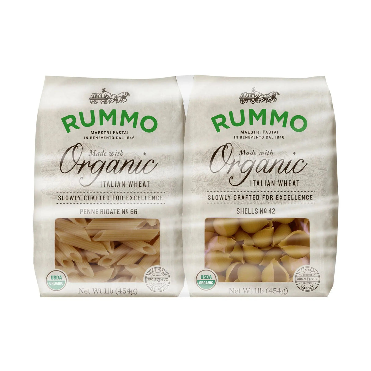 Rummo Organic Pasta Variety Pack (4-Pack) | Penne Rigate & Shells Rummo