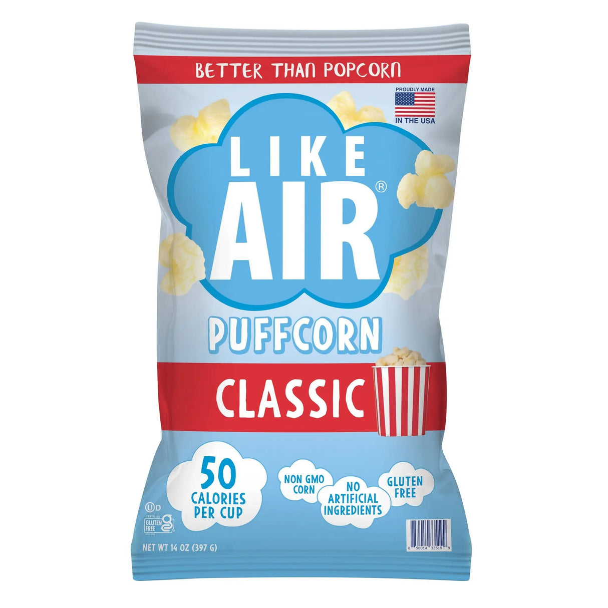 Like Air Classic Puffcorn (14 oz) | Light, Airy Corn Snack Like Air
