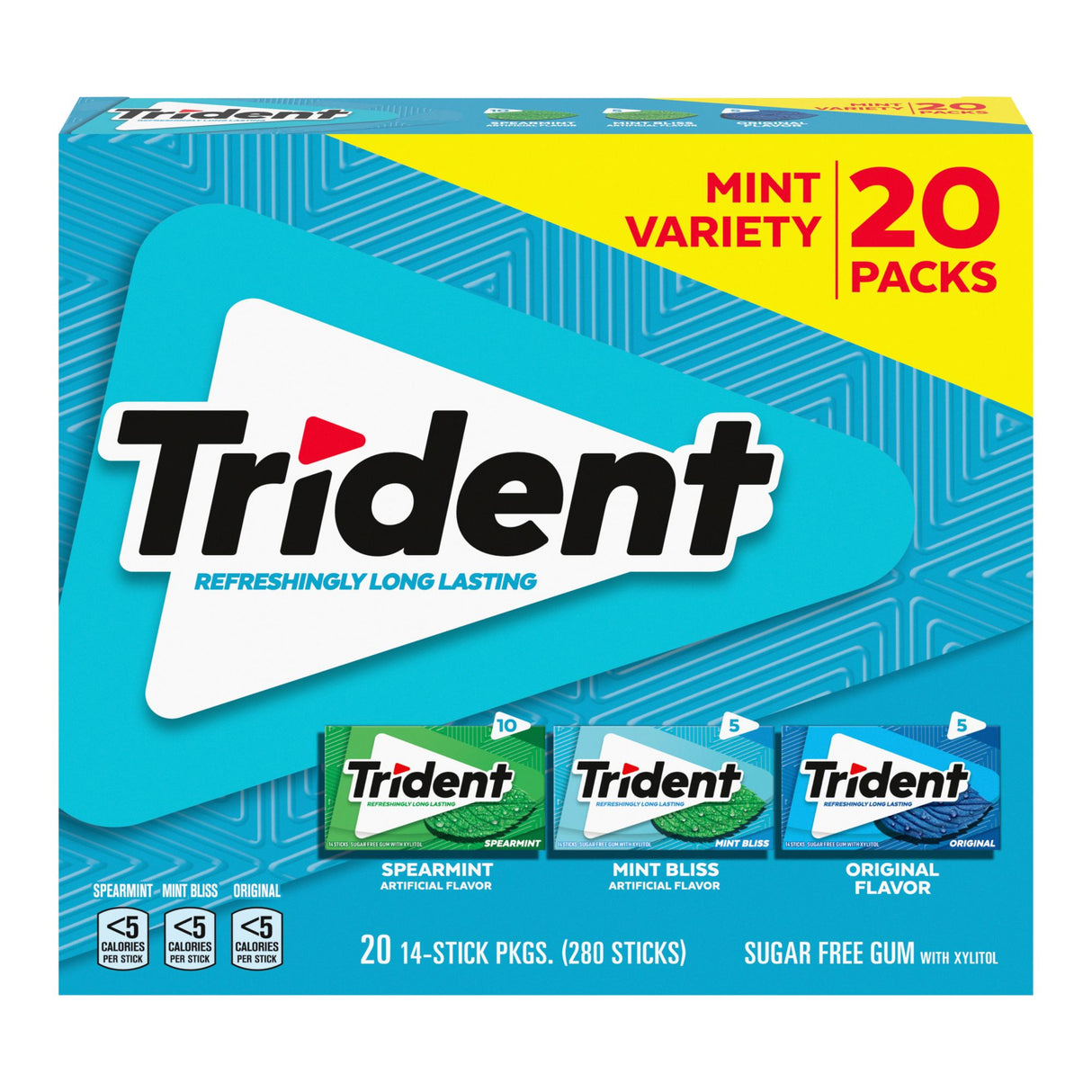 Trident Mint Variety Gum Pack (20-Count) | Assorted Sugar-Free Mint Chewing Gum Trident