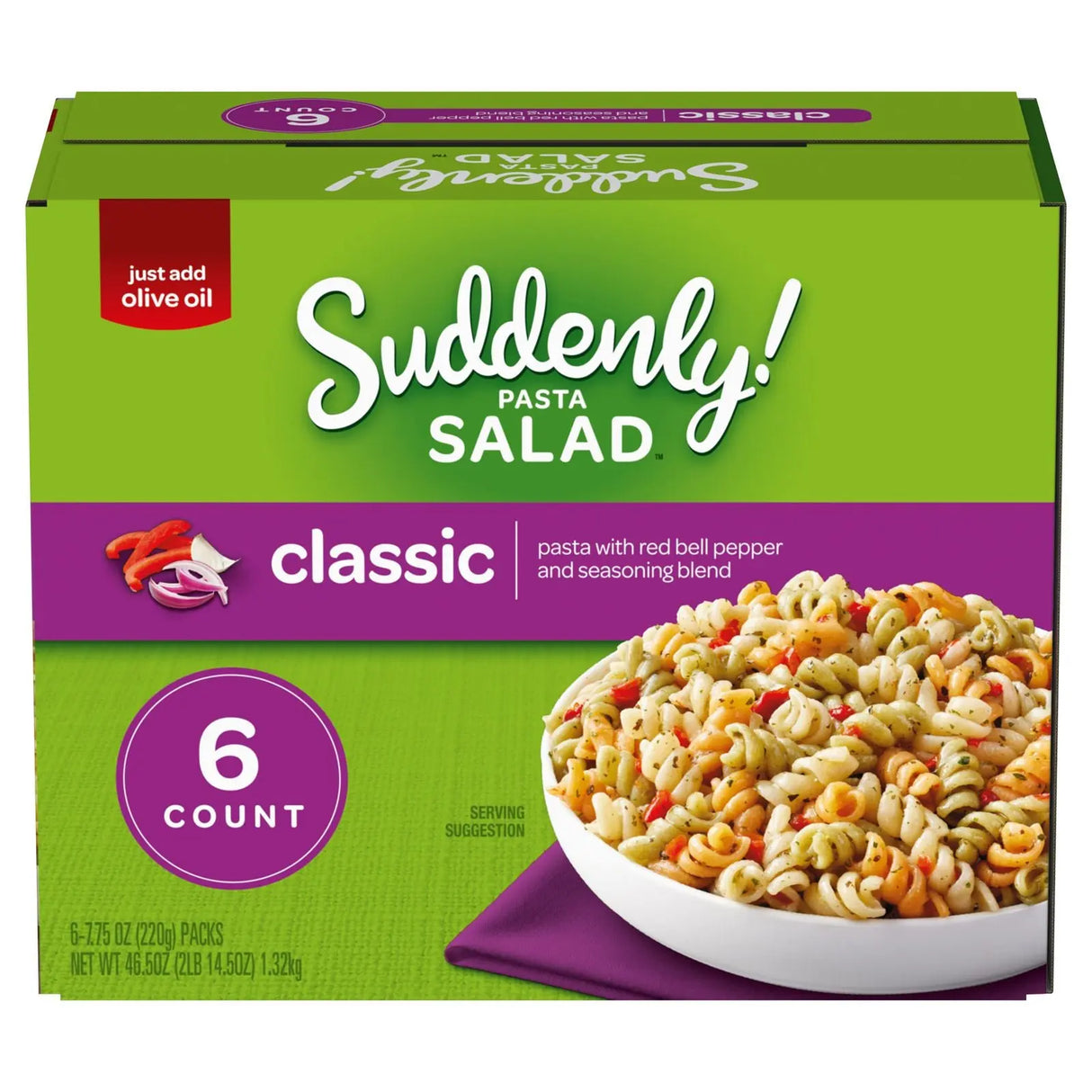 Suddenly Pasta Salad Classic (6-Pack) | Ready-to-Eat Meal Kit Suddenly Salad