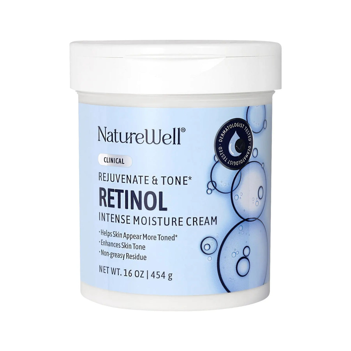 NatureWell Retinol Moisturizing Cream (16 oz) | Anti-Aging Skincare with Deep Hydration NatureWell