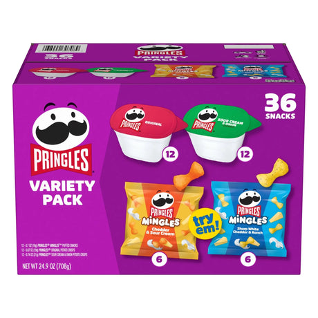 Pringles Variety Snack Pack (36-Pack) | Classic Crisps & Puffs for On-the-Go Pringles
