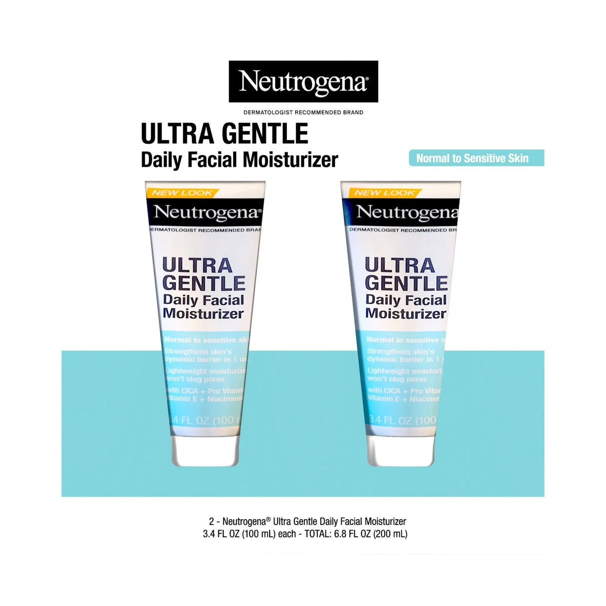 Neutrogena Ultra Gentle Moisturizer (2-Pack, 3.4 oz Each) | Soothing Daily Hydration Neutrogena