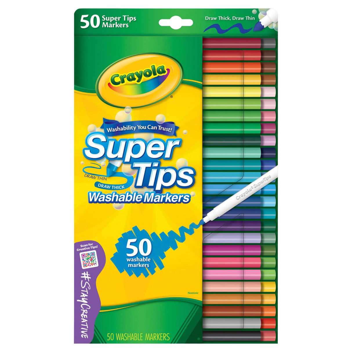 Crayola Super Tip Markers (50 ct.) | Bold Tip Colors for Drawing & Coloring Crayola