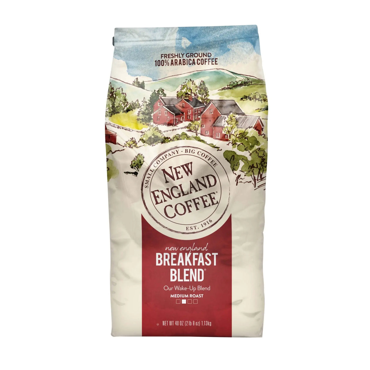 New England Breakfast Blend Coffee (40 oz) | Smooth Medium Roast Flavor New England Coffee