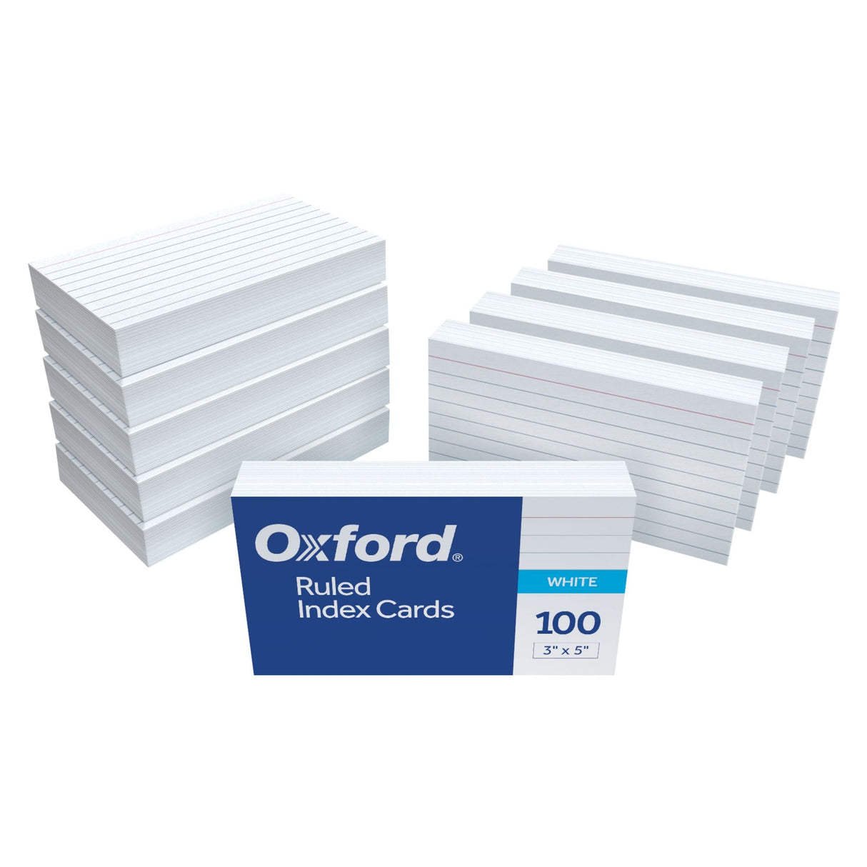 Oxford Index Cards (1,000 Count, 3" x 5") | White, Ruled for Study & Organization Oxford
