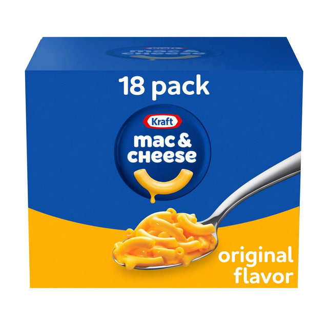 Kraft Original Mac & Cheese (18-Pack, 7.25 oz Each) | Creamy Comfort Food in Minutes Kraft