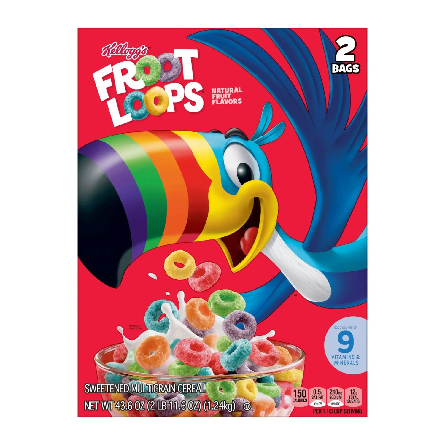 Kellogg's Froot Loops Cereal (2-Pack) | Colorful Fruity Breakfast Kellogg's