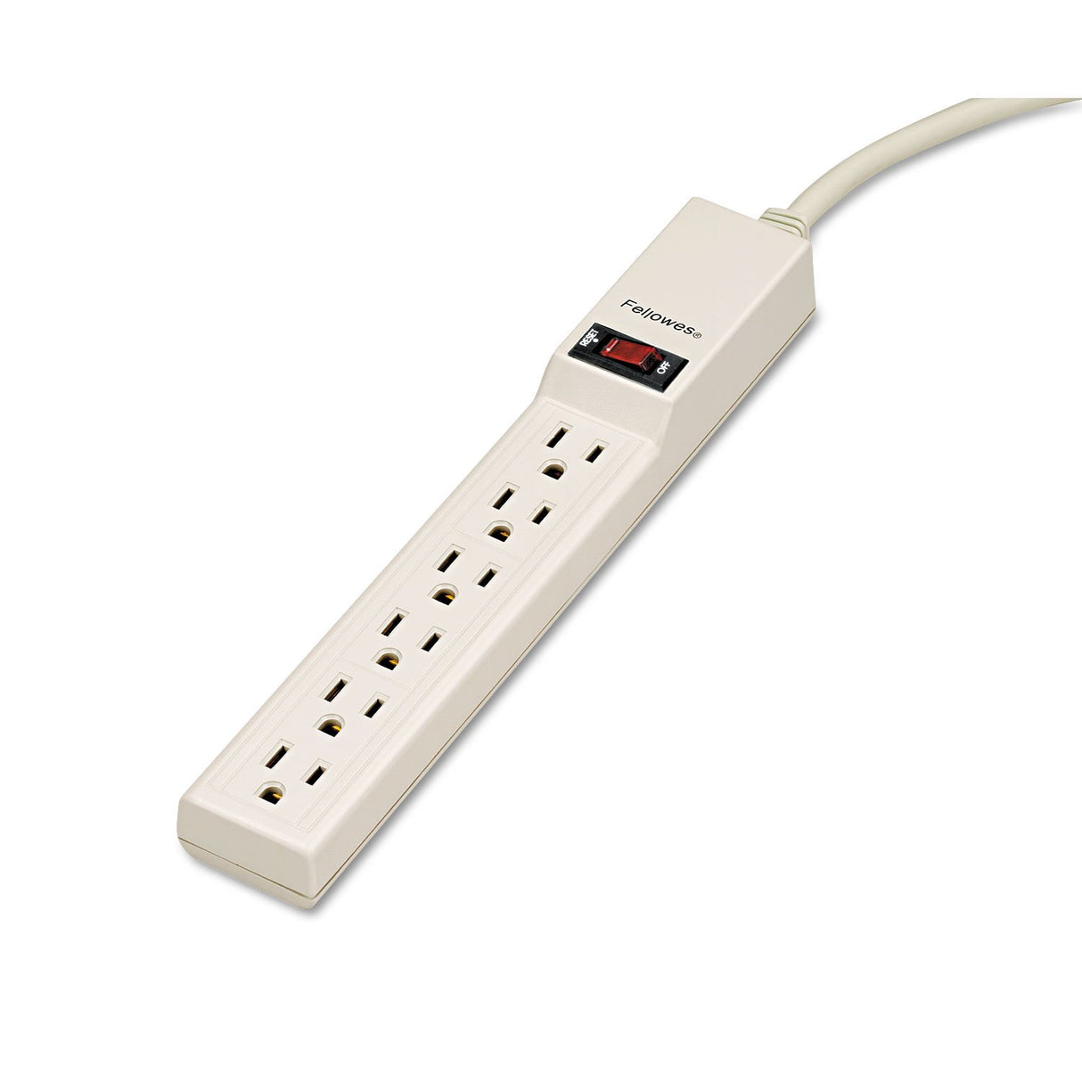 Fellowes Power Strip, 6 Outlets, 4 ft Cord, Platinum (99000)