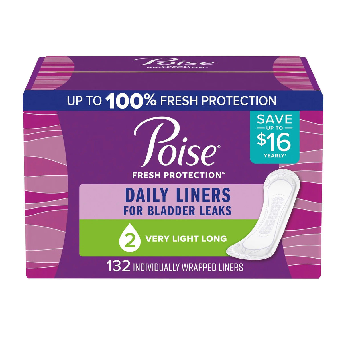 Poise Very Light Liners (132 ct.) | Discreet, Long-Length Protection Poise