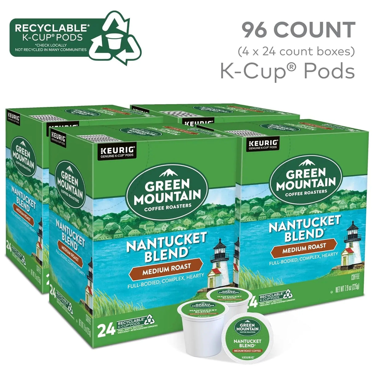 Nantucket Blend Keurig Single-Serve K-Cup Pods, Medium Roast Coffee, 96 Count