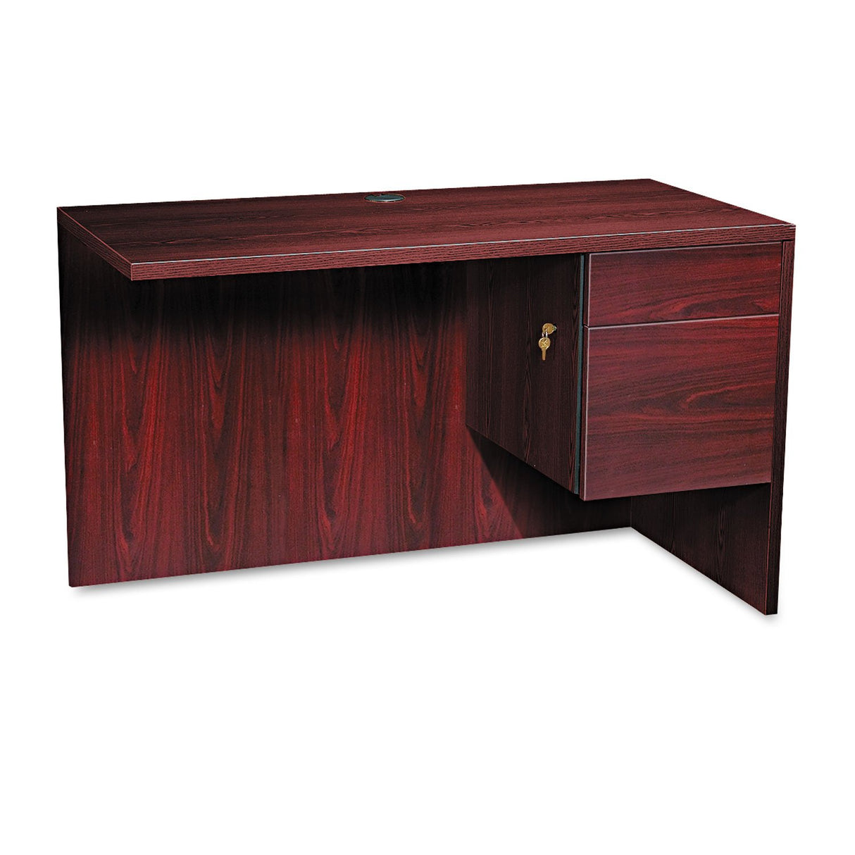 HON 10500 Series L Workstation Return, 3/4 Height Right Ped, 48w x 24d x 29.5h, Mahogany (10515RNN)