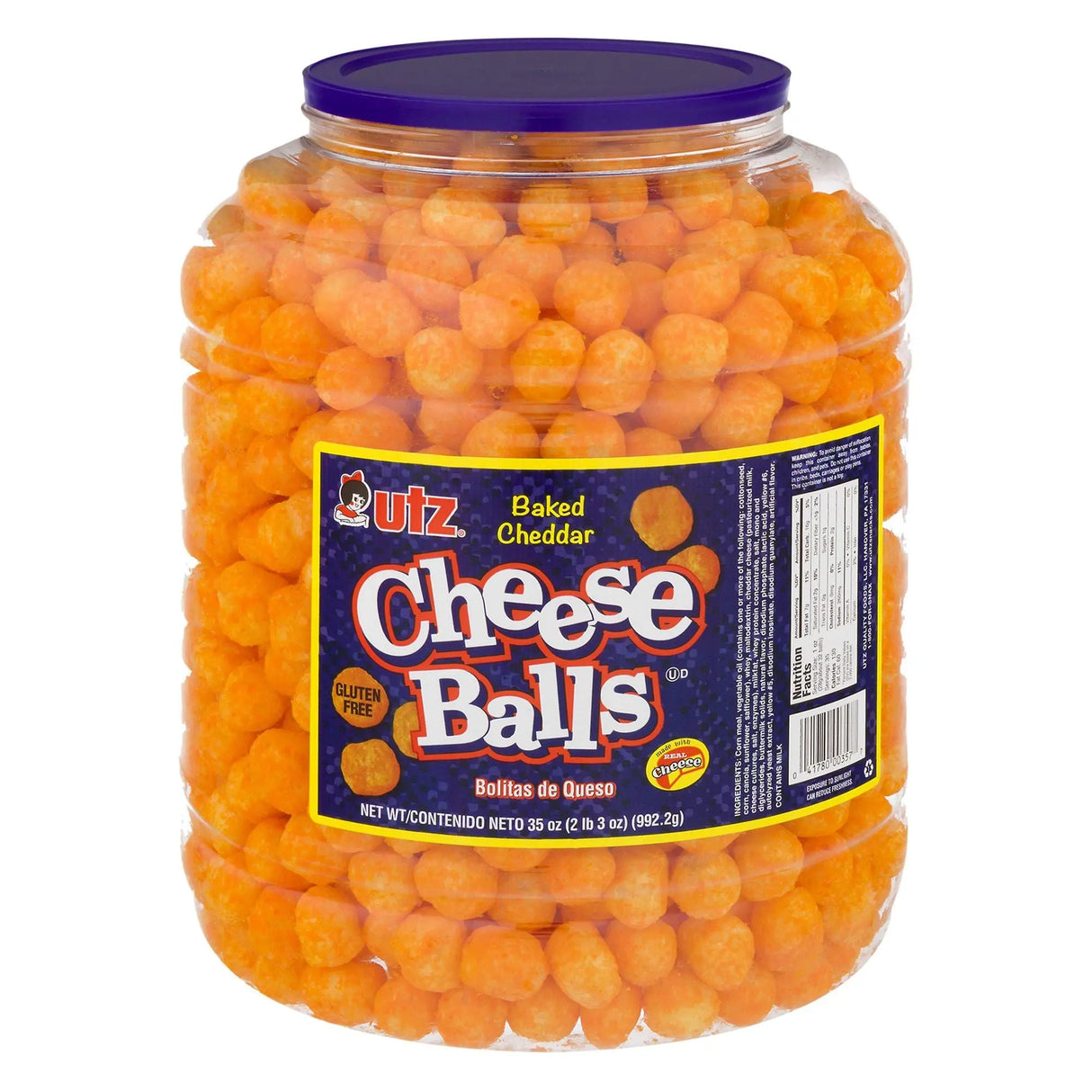 UTZ Cheese Balls (35 oz) | Bold Cheddar Puffed Snack Utz