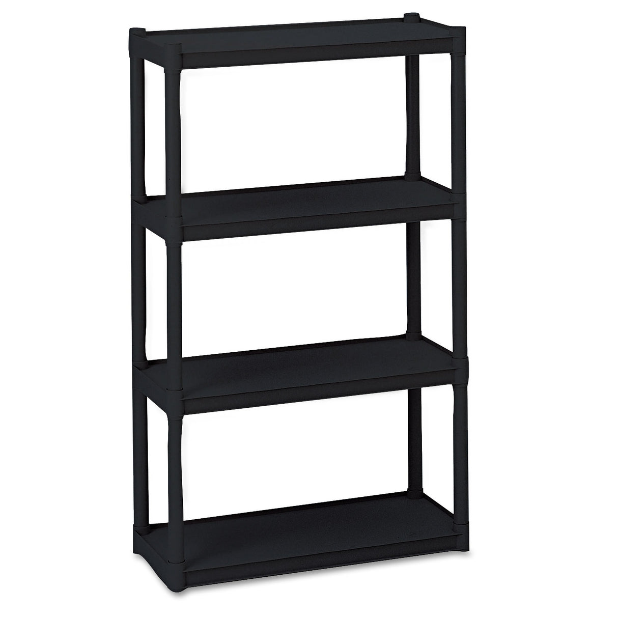 Iceberg Rough n Ready Open Storage System, Four-Shelf, Injection-Molded Polypropylene, 32w x 13d x 54h, Black (20841)