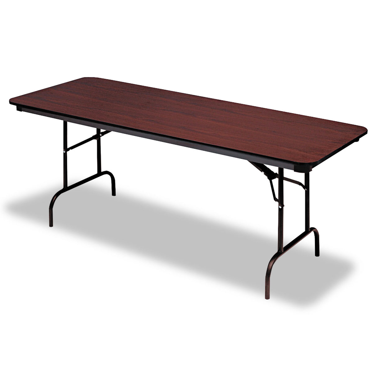 Iceberg OfficeWorks Commercial Wood-Laminate Folding Table, Rectangular, 72" x 30" x 29", Mahogany (55224)