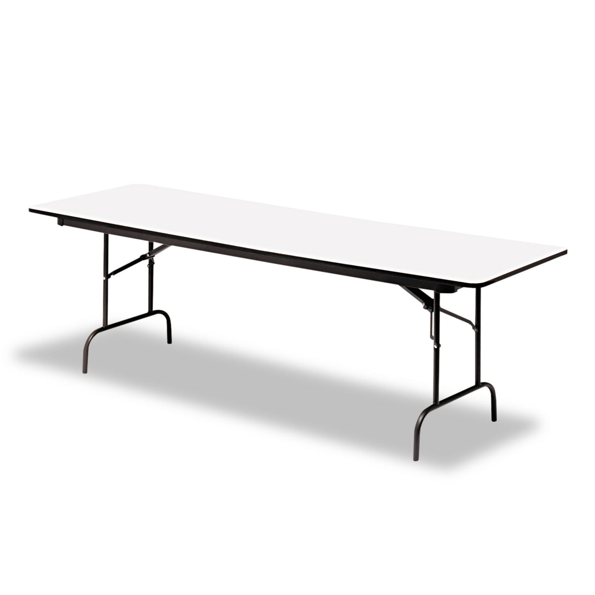 Iceberg OfficeWorks Commercial Wood-Laminate Folding Table, Rectangular, 72" x 30" x 29", Gray/Charcoal (55227)