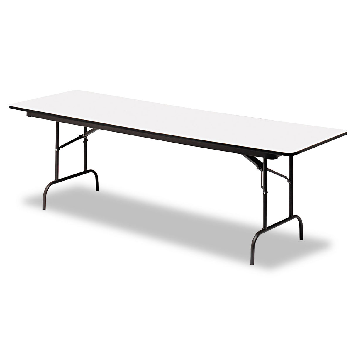 Iceberg OfficeWorks Commercial Wood-Laminate Folding Table, Rectangular, 96" x 30" x 29", Gray/Charcoal (55237)