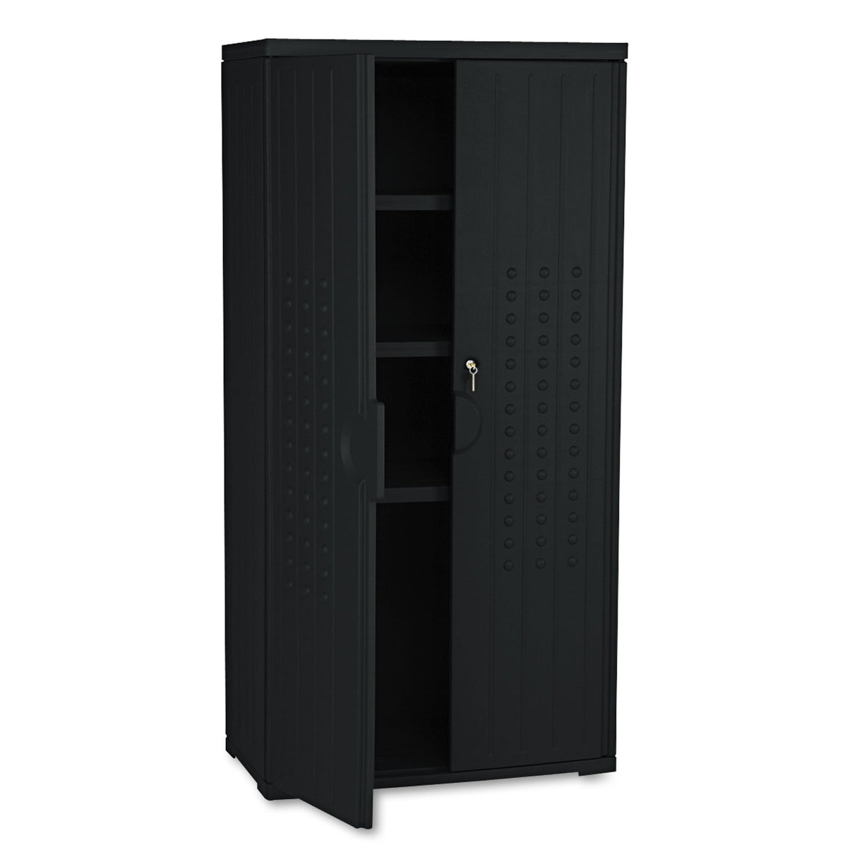 Iceberg Rough n Ready Storage Cabinet, Three-Shelf, 33w x 18d x 66h, Black (92551)