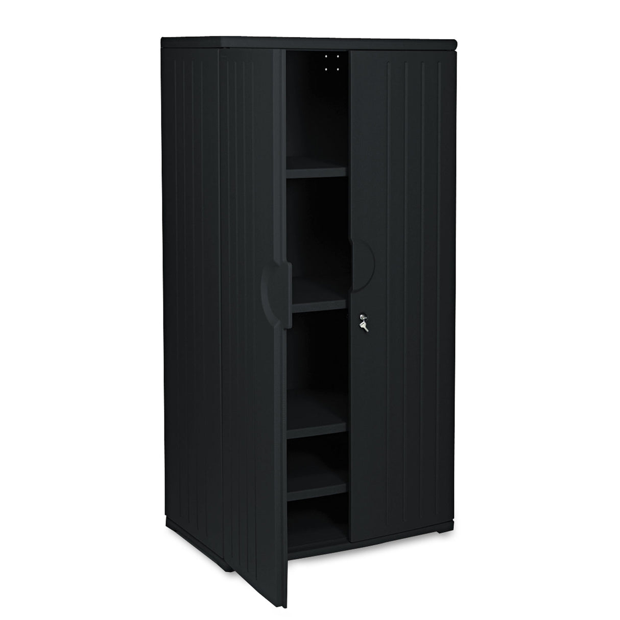 Iceberg Rough n Ready Storage Cabinet, Four-Shelf, 36w x 22d x 72h, Black (92571)
