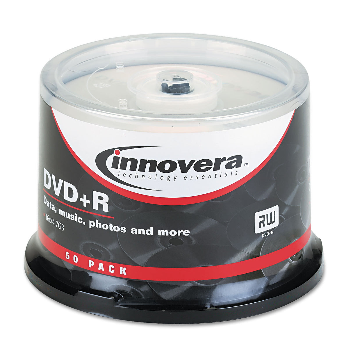 Innovera DVD+R Recordable Disc, 4.7 GB, 16x, Spindle, Silver, 50/Pack (IVR46851)