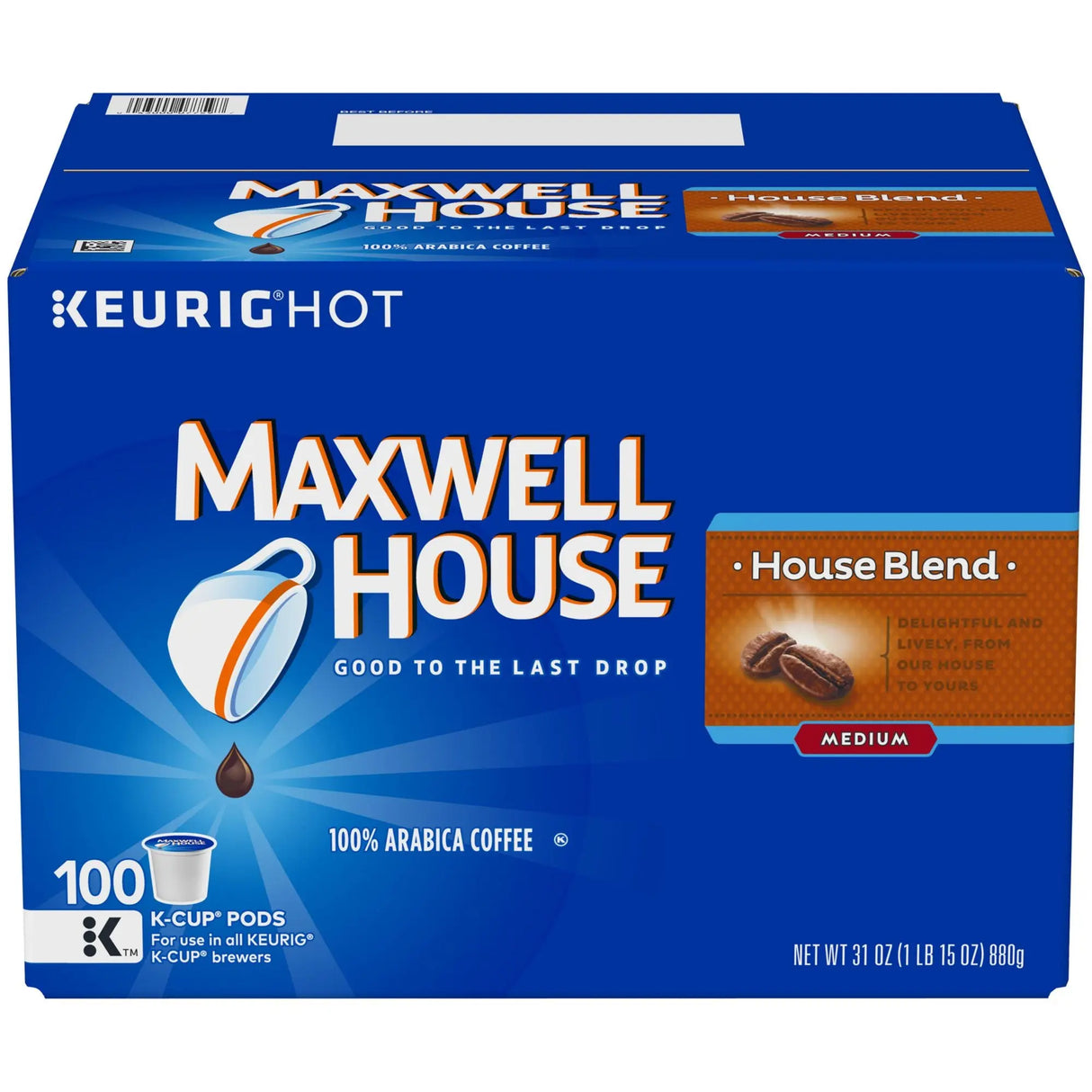 Maxwell House House Blend K-Cup Pods (100 ct.) | Rich, Balanced Medium-Roast Coffee Maxwell House