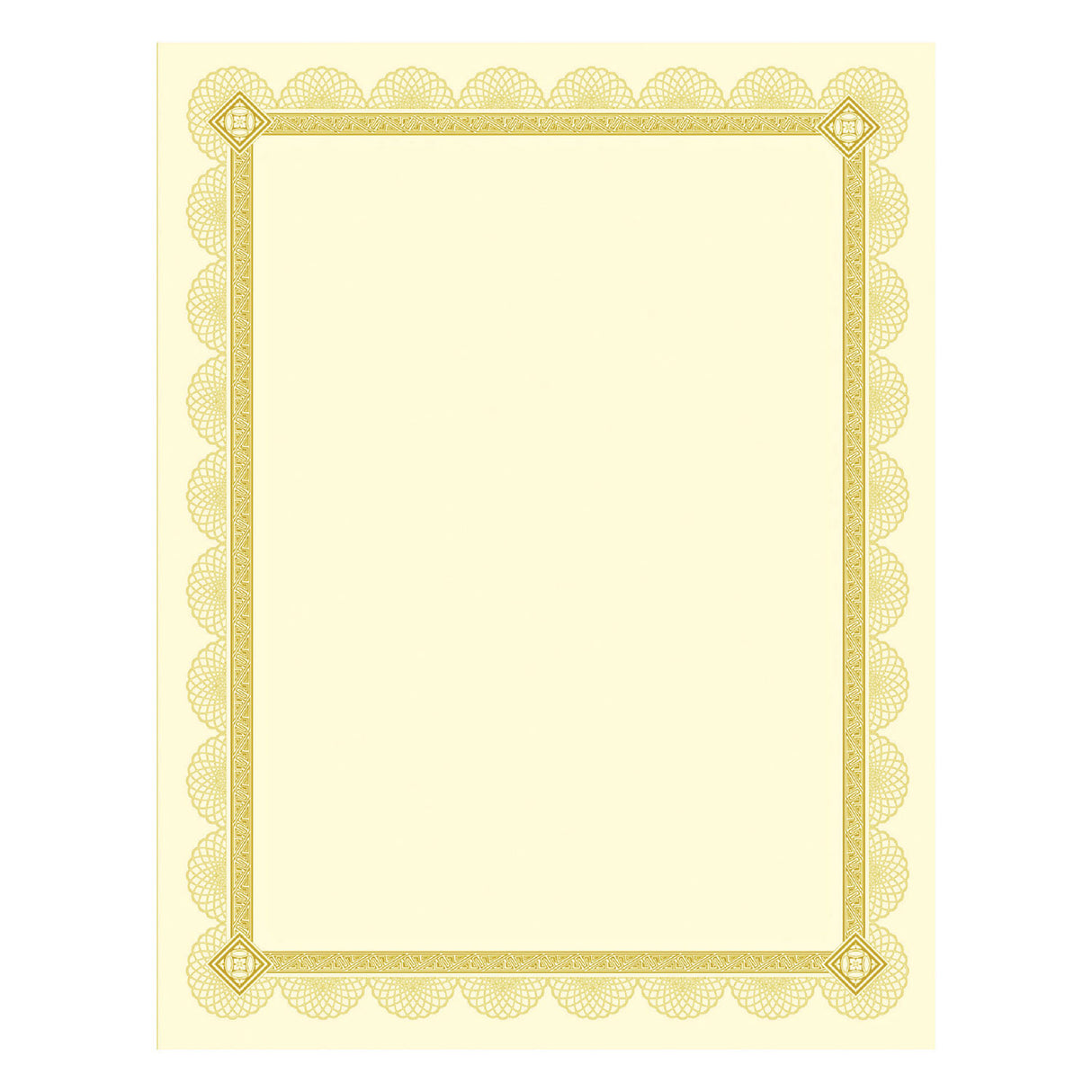 Southworth Premium Certificates, 8.5 x 11, Ivory/Gold with Spiro Gold Foil Border,15/Pack (CTP2V)
