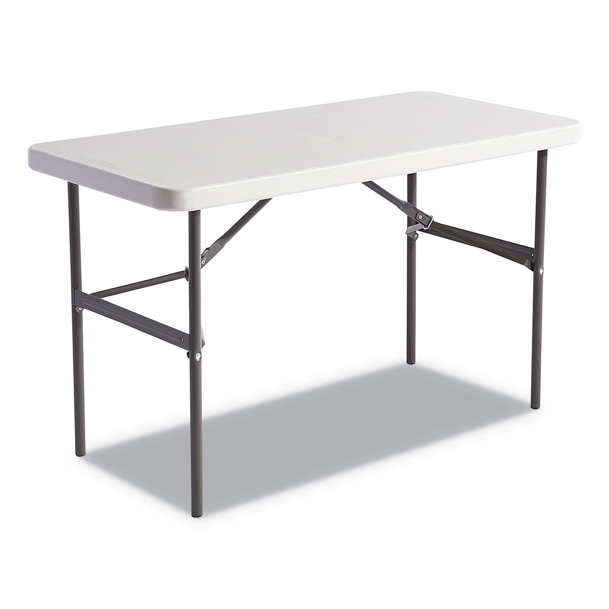 Alera Banquet Folding Table, Rectangular, Radius Edge, 48w x 24d x 29h, Platinum/Charcoal (ALE65603)