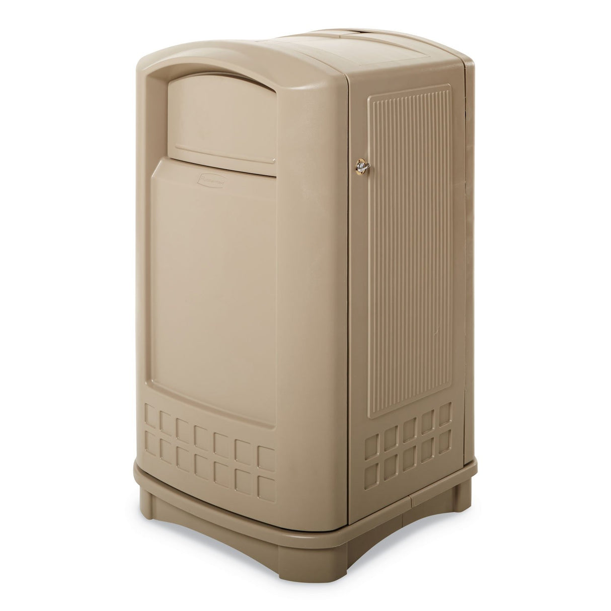 Rubbermaid Commercial Plaza Indoor/Outdoor Waste Container, 50 gal, Plastic, Beige (396400BG)