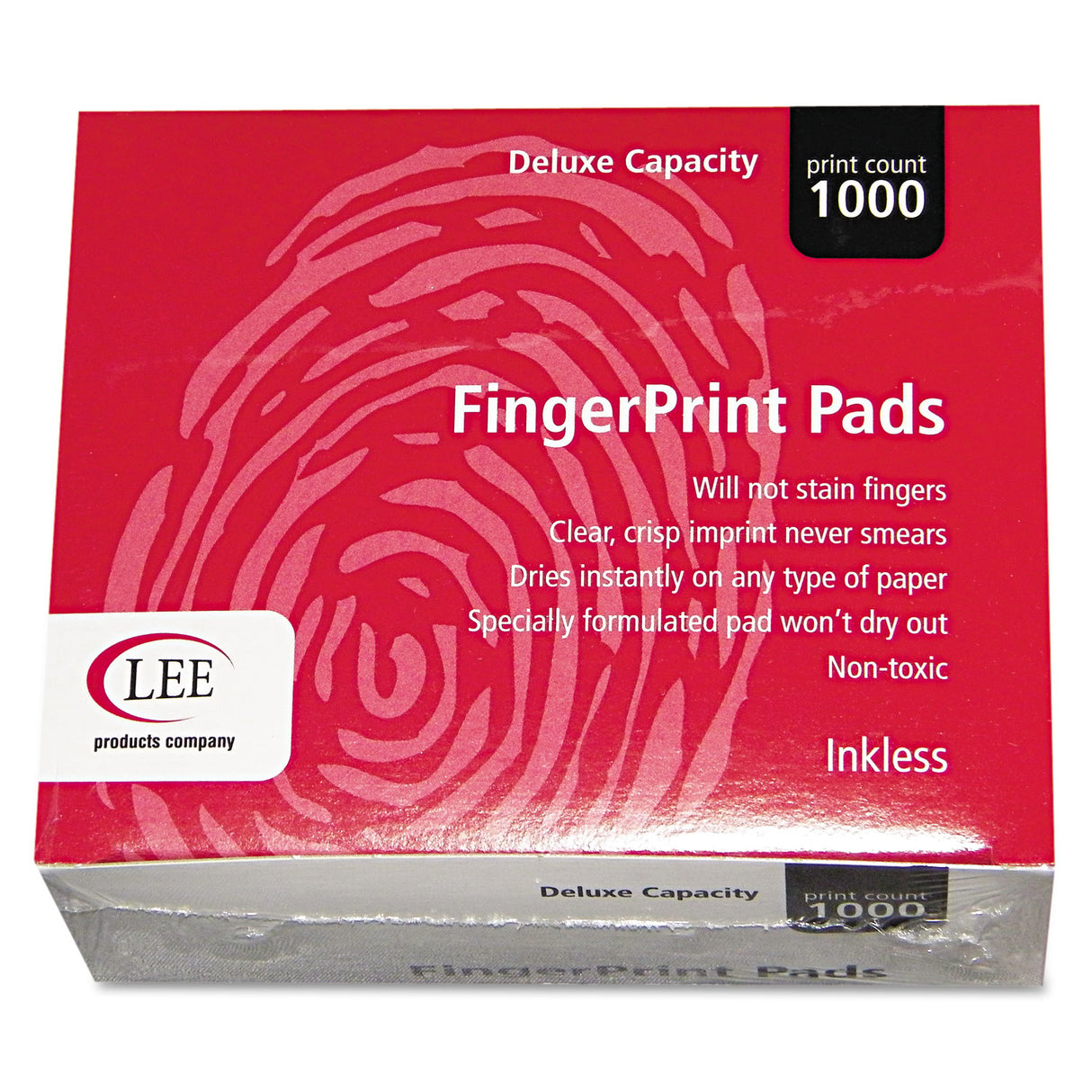 LEE Inkless Fingerprint Pad, 2.25" x 175", Black, 12/Pack (03127)
