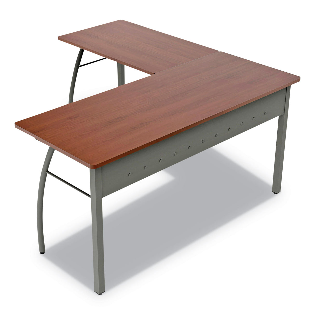 Linea Italia Trento Line L-Shaped Desk, 59.13" x 59.13" x 29.5", Cherry (TR737CH)