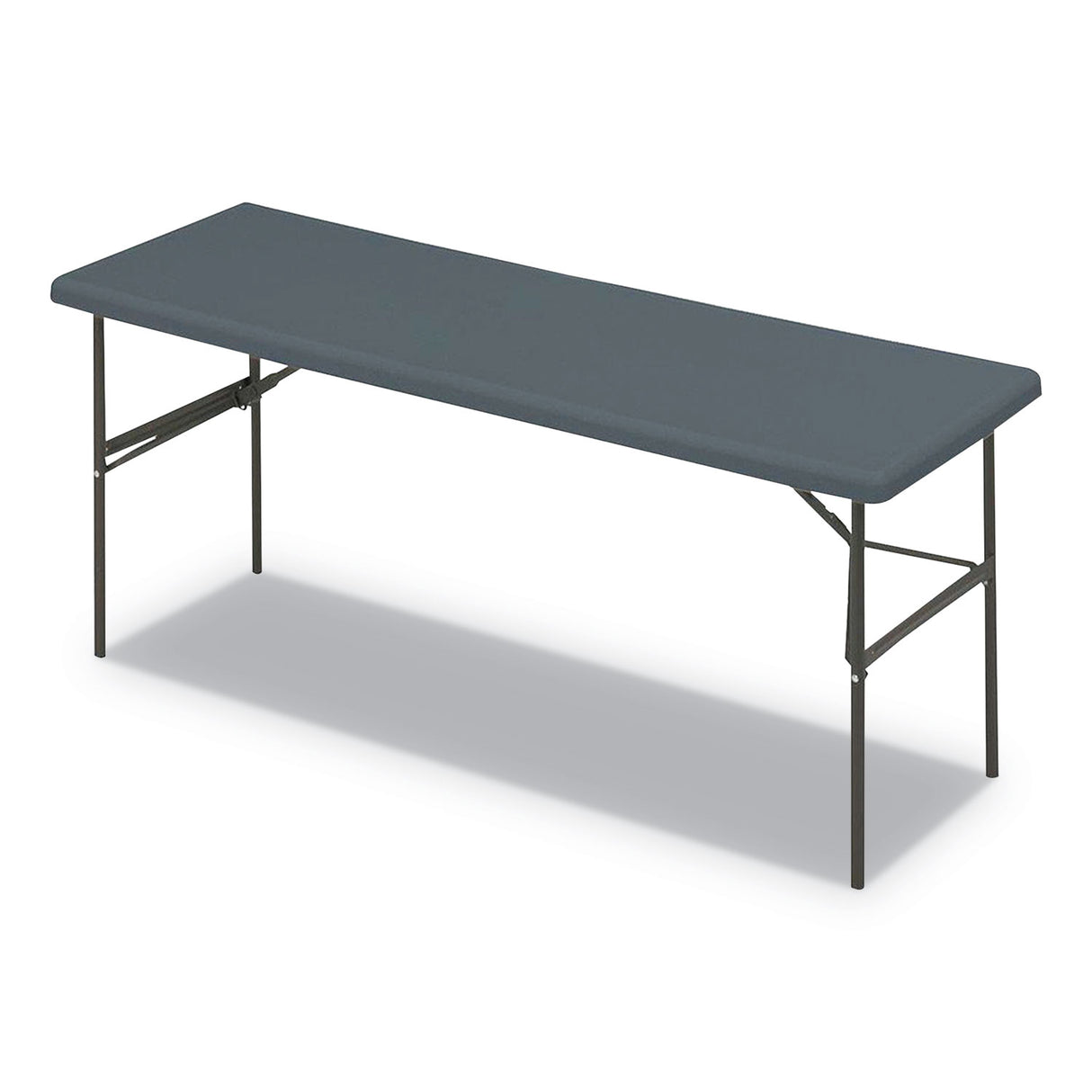 Iceberg IndestrucTable Classic Folding Table, Rectangular, 72" x 24" x 29", Charcoal (65387)