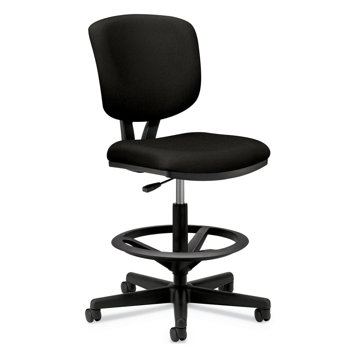 HON Volt Series Adjustable Task Stool, Supports Up to 275 lb, 22.88" to 32.38" Seat Height, Black (5705GA10T)