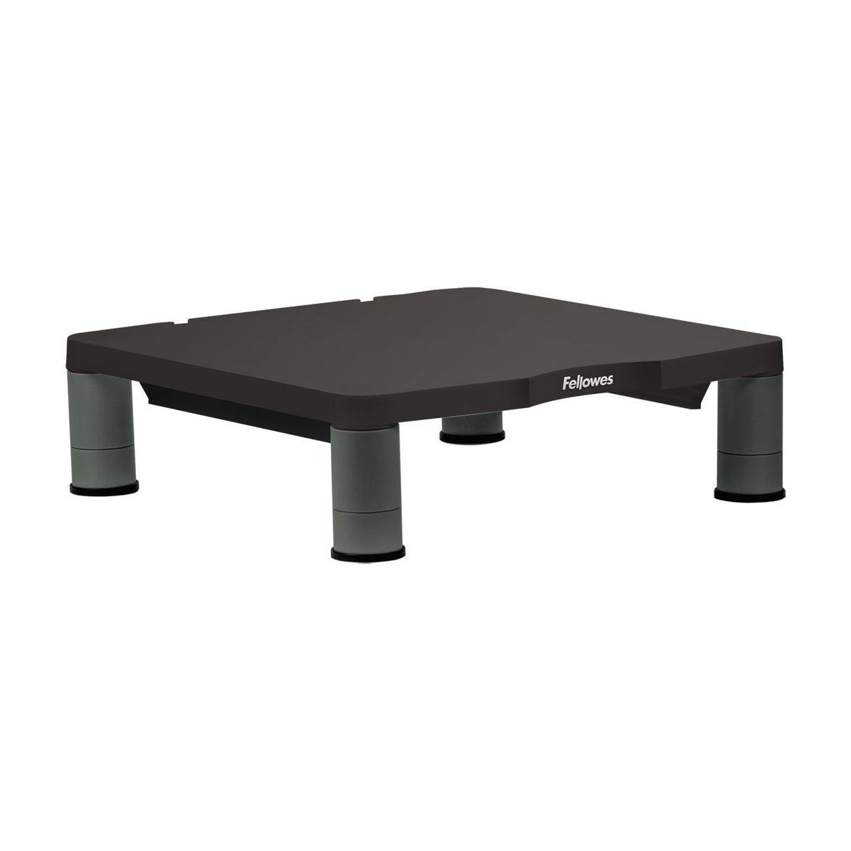 Fellowes Standard Monitor Riser, 13.38" x 13.63" x 2" to 4", Graphite, Supports 60 lbs (9169301)
