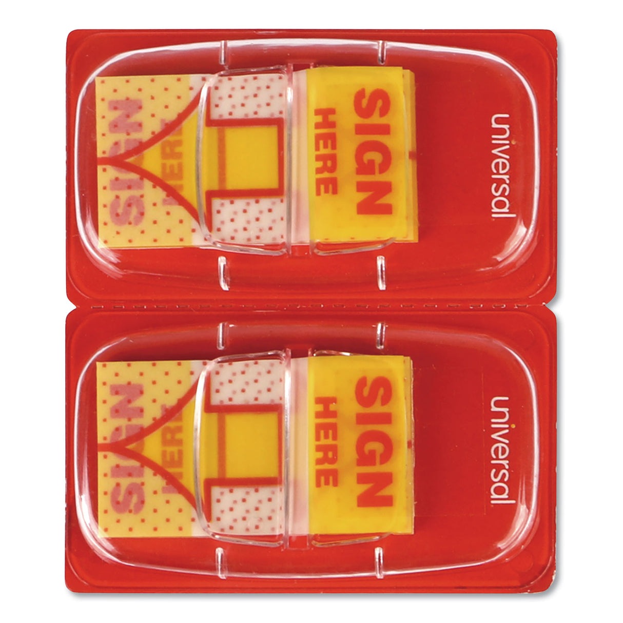 Universal Deluxe Message Arrow Flags, "Sign Here", Yellow, 500/Pack (UNV99007)