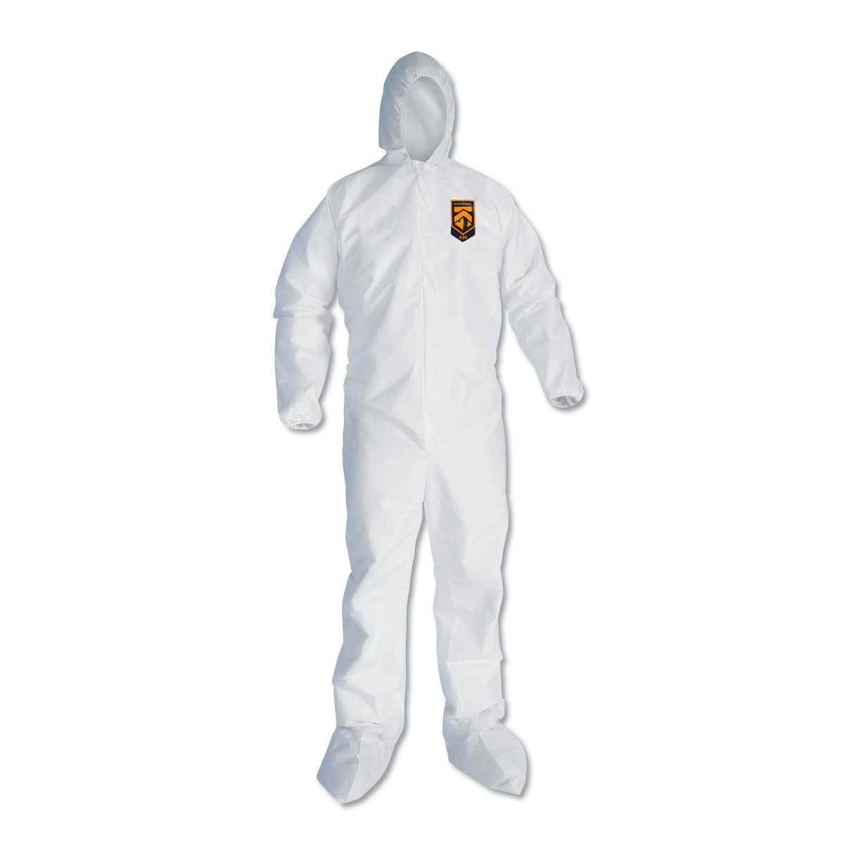 KleenGuard A30 Elastic Back and Cuff Hooded/Boots Coveralls, 3XL, White 21/Carton (46126)